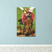 Sint Michael Killing the Dragon Canvas Afdruk (Insitu (Houten vloer))