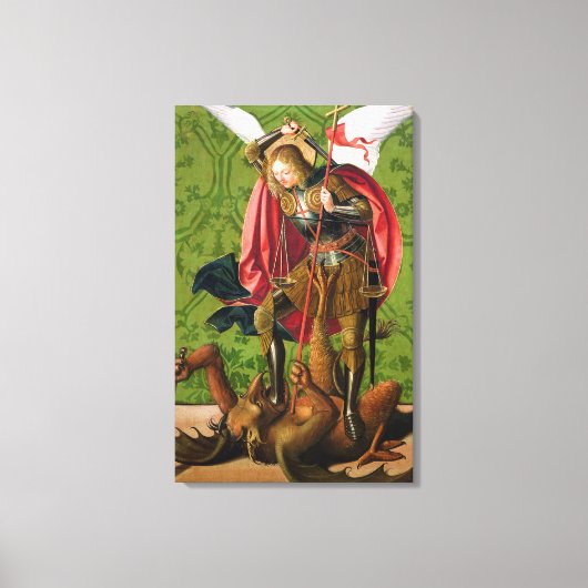 Sint Michael Killing the Dragon Canvas Afdruk (Voorkant)
