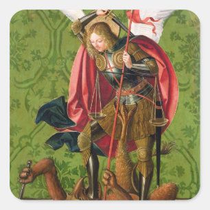 Sint Michael Killing the Dragon Vierkante Sticker