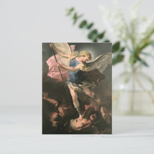 Sint-Michael, Luca Giordano (Fa Presto) Briefkaart (Staand voorkant)