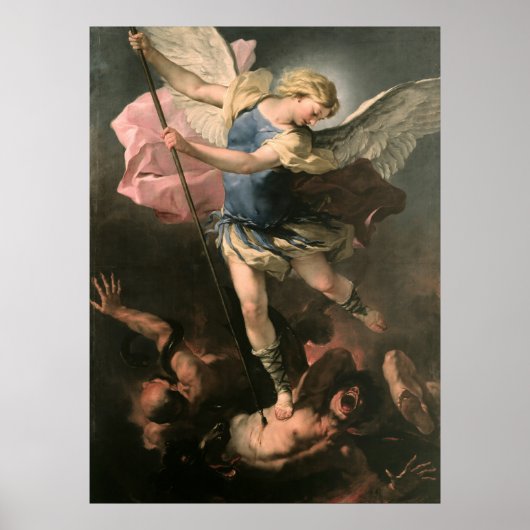 Sint-Michael, Luca Giordano (Fa Presto) Poster (Voorkant)