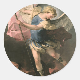 Sint-Michael, Luca Giordano (Fa Presto) Ronde Sticker