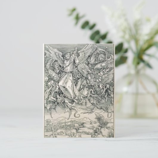 Sint-Michael met de draak Briefkaart (Staand voorkant)