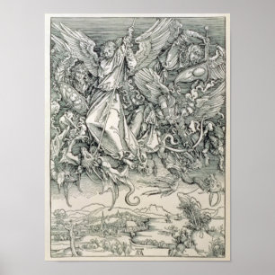 Sint-Michael met de draak Poster