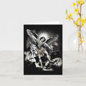 Sint Michael overwint Satan Aartsengel Krijger  Kaart (Gele Bloem)