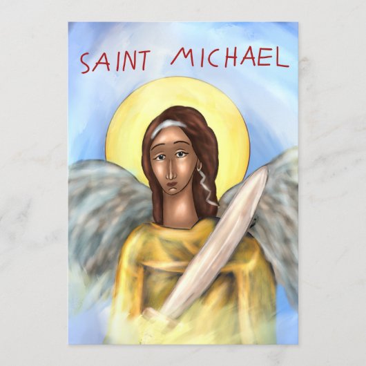 Sint Michael Papieren Icoon Kaart (Voorkant)