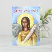 Sint Michael Papieren Icoon Kaart (Staand voorkant)