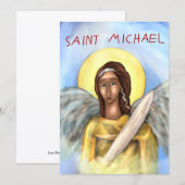 Sint Michael Papieren Icoon Kaart (Voorkant / Achterkant)