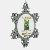 SINT MICHAËL PATROONHEILIGE VAN DE PARAMEDICI TIN SNEEUWVLOK ORNAMENT (Links)