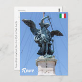 Sint-Michael-standbeeld - Castel Sant'Angelo top,  Briefkaart (Voorkant / Achterkant)