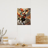 Sint Michael the Archangel 3 Angel Poster Print (Keuken)