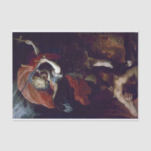 Sint Michael the Archangel door Claudio Coello Tissuepapier (Voorkant)