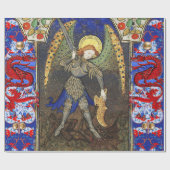 Sint Michael the Archangel met Devil, Rode Dragons Cadeaupapier (Vlak)
