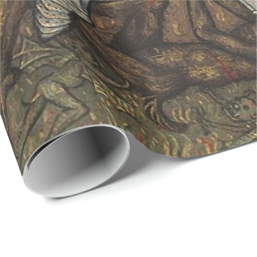 Sint Michael the Archangel met Devil, Rode Dragons Cadeaupapier (Rol Hoek)