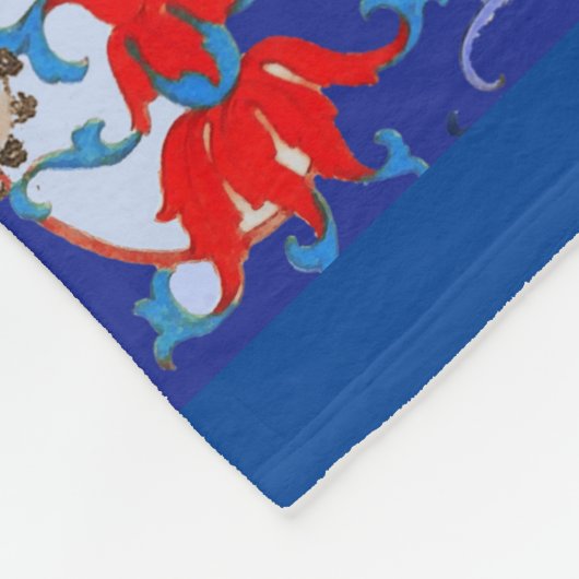 Sint Michael the Archangel met Devil, Rode Dragons Fleece Deken (Hoek)