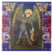 Sint Michael the Archangel met Devil, Rode Dragons Tegeltje (Voorkant)