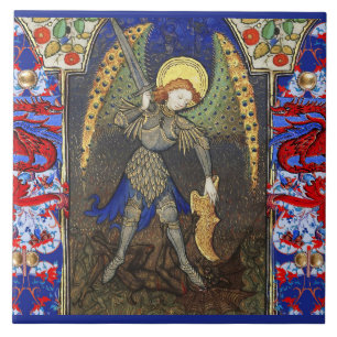 Sint Michael the Archangel met Devil, Rode Dragons Tegeltje