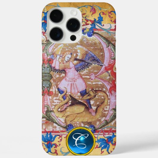 Sint Michael the Archangel Monogram Antiek Floral Case-Mate iPhone Case (Achterkant)
