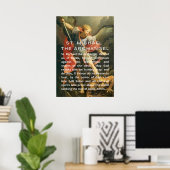 Sint Michael the Archangel Prayer met Witte Tekst Poster (Thuiskantoor)
