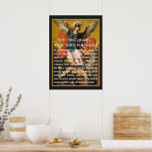 Sint Michael the Archangel Prayer met Witte Tekst Poster (Keuken)