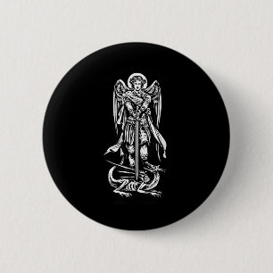 Sint Michael The Archangel verdedigt ons in strijd Ronde Button 5,7 Cm