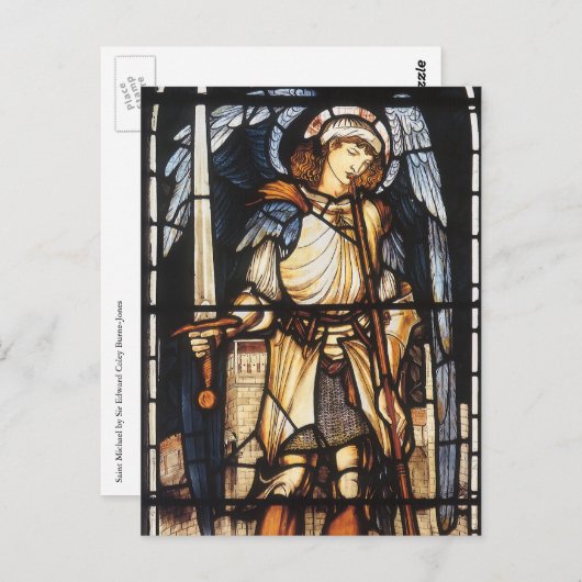 Sint-Michael van Sir Edward Coley Burne-Jones Briefkaart (Voorkant / Achterkant)