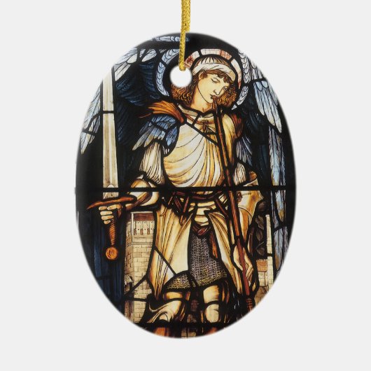 Sint-Michael van Sir Edward Coley Burne-Jones Keramisch Ornament (Voorkant)
