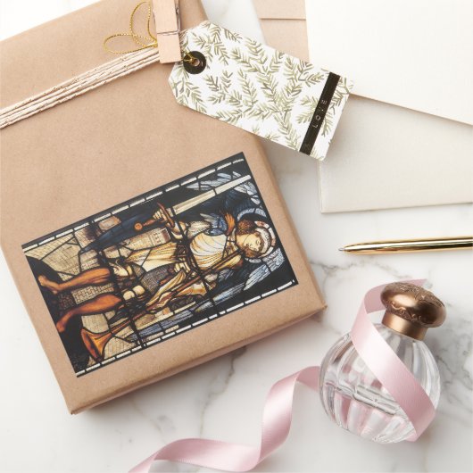 Sint-Michael van Sir Edward Coley Burne-Jones Rechthoekige Sticker (Geschenken)
