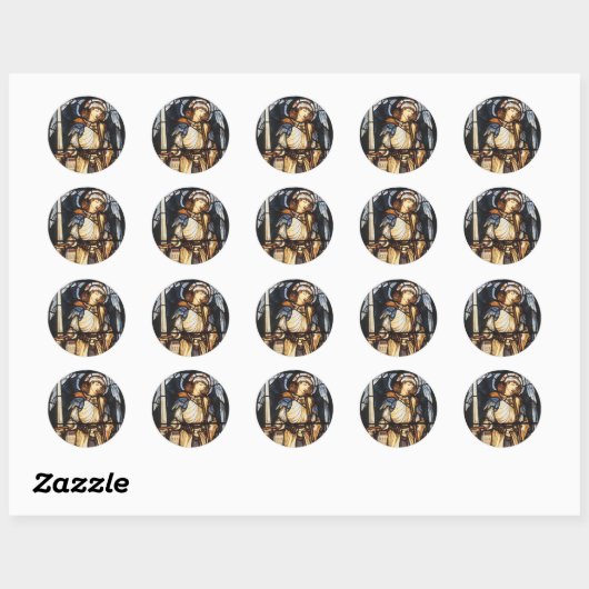 Sint-Michael van Sir Edward Coley Burne-Jones Ronde Sticker (Vel)