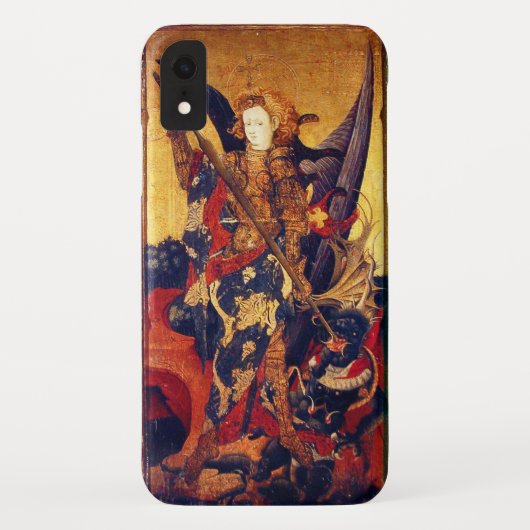 Sint Michael Vanquishing Devil als middeleeuwse Kn Case-Mate iPhone Case (Achterkant)