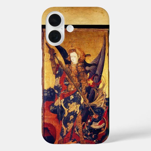 Sint Michael Vanquishing Devil als middeleeuwse Kn Case-Mate iPhone Case (Achterkant)