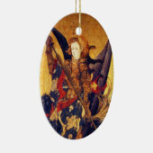 Sint Michael Vanquishing Devil als middeleeuwse Kn Keramisch Ornament (Rechts)