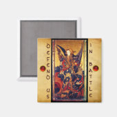 Sint Michael Vanquishing Devil als middeleeuwse Kn Magneet (Voorkant / Achterkant)