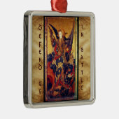 Sint Michael Vanquishing Devil als middeleeuwse Kn Metalen Ornament (Rechts)