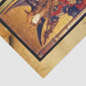 Sint Michael Vanquishing Devil als middeleeuwse Kn Tissuepapier (Detail)