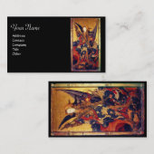 Sint Michael Vanquishing Devil als middeleeuwse Kn Visitekaartje (Voorkant / Achterkant)