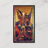 Sint Michael Vanquishing Devil als middeleeuwse Kn Visitekaartje (Achterkant)