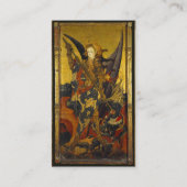 Sint Michael Vanquishing Devil als middeleeuwse Kn Visitekaartje (Achterkant)