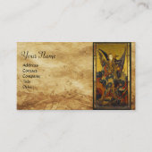 Sint Michael Vanquishing Devil als middeleeuwse Kn Visitekaartje (Voorkant)