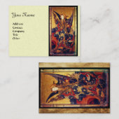 Sint Michael Vanquishing Devil als middeleeuwse Kn Visitekaartje (Voorkant / Achterkant)