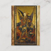 Sint Michael Vanquishing Devil als middeleeuwse Kn Visitekaartje (Achterkant)