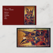 Sint Michael Vanquishing Devil als middeleeuwse Kn Visitekaartje (Voorkant / Achterkant)