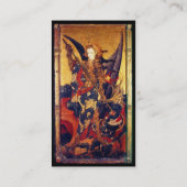 Sint Michael Vanquishing Devil als middeleeuwse Kn Visitekaartje (Achterkant)