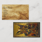 Sint Michael Vanquishing Devil als middeleeuwse Kn Visitekaartje (Voorkant / Achterkant)