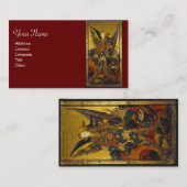 Sint Michael Vanquishing Devil als middeleeuwse Kn Visitekaartje (Voorkant / Achterkant)