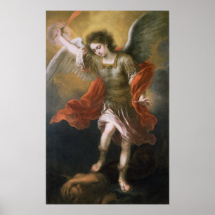Sint Michael verbiedt de duivel naar de afgrond Poster