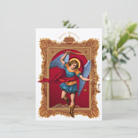 Sint-Michaël, verdedig ons Kaart (Staand voorkant)