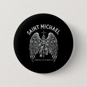 Sint Michaël verdedigt ons in de strijd Ronde Button 5,7 Cm