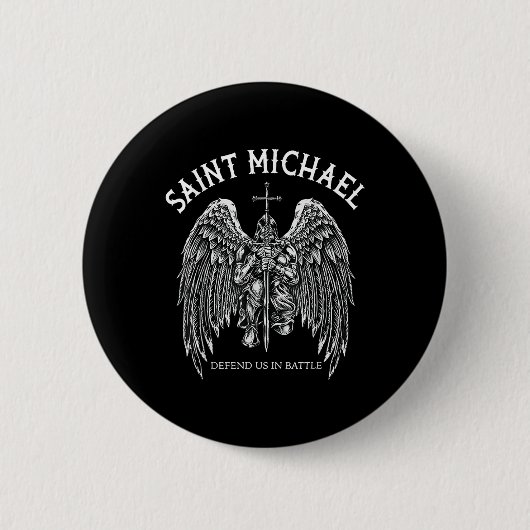 Sint Michaël verdedigt ons in de strijd Ronde Button 5,7 Cm (Voorkant)