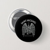 Sint Michaël verdedigt ons in de strijd Ronde Button 5,7 Cm (Voorkant /achterkant)